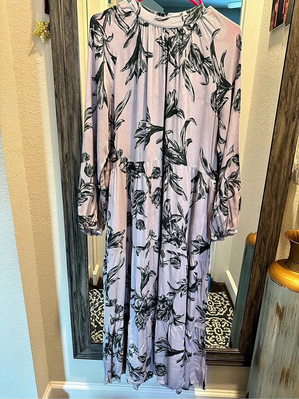 a new day Floral Maxi Dress in Pink & Black Size Large